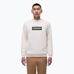 Bluza męska Napapijri B-Box Logo C. Białe bluzy Napapijri, m, bez wzorów, bez kaptura. Za 279.99 zł.