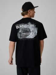 4F T-shirt loose z nadrukiem uniseks 4F | Drift Masters - czarny M. Czarne t-shirty 4F, bez wzorów, z bawełny, bez ramiączek. Za 119.99 zł.
