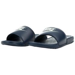 Klapki Męskie Benassi JDI. Niebieskie klapki Nike, z materiału. Za 205.99 zł.