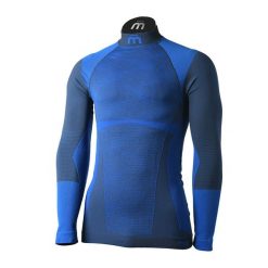 Koszulka termoaktywna męska Mico Warm Control Mock Neck. Niebieskie bielizna termoaktywna Mico, m, bez wzorów, bez ramiączek. Za 179.99 zł.