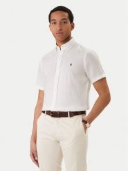 Polo Ralph Lauren Koszula 710968912500 Biały Custom Fit. Białe koszule Polo Ralph Lauren, m, bez wzorów, ze lnu, bez kołnierzyka, bez ramiączek. Za 769.99 zł.