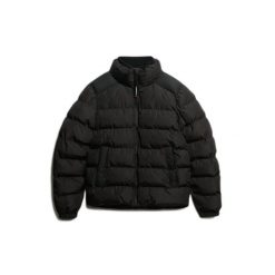 Kurtka puchowa Superdry. Czarne kurtki Superdry, na zimę, m, bez wzorów, z puchu, bez kaptura. Za 395.50 zł.