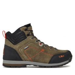 Trekkingi CMP. Brązowe botki sznurowane CMP, bez wzorów, bez obcasa, bez zapięcia. Za 499.99 zł.