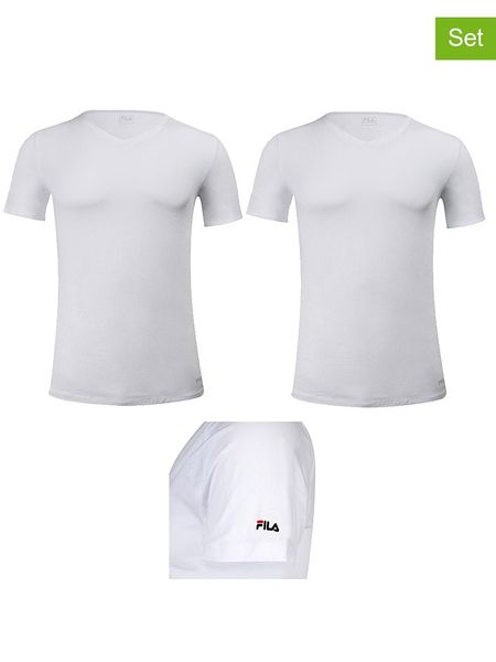 Fila Koszulki (2 szt.) w kolorze białym rozmiar: S. Białe bezrękawniki Fila, s, bez wzorów, bez kołnierzyka, bez ramiączek. Za 73.99 zł.