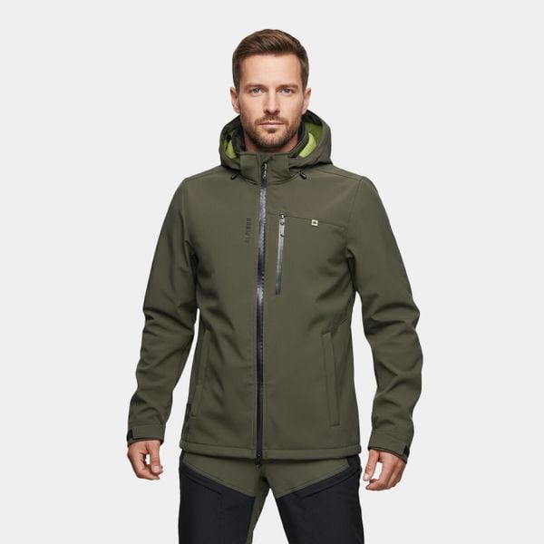 Kurtka softshell męska trekkingowa Alpinus Roignais. Zielone kurtki Alpinus, na jesień, m, bez wzorów, z elastanu, z kapturem. Za 399.00 zł.