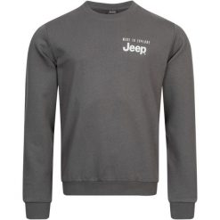 Jeep Męski Pulower L - Bawełniana Bluza z Okrągłym Dekoltem. Fioletowe bluzy Jeep, l, bez wzorów, z bawełny, bez kaptura. Za 207.99 zł.