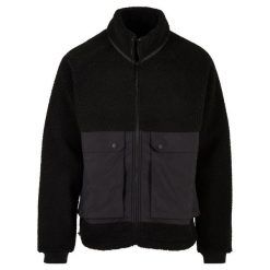 Męska Krótka Kurtka Raglanowa Sherpa. Brązowe kurtki Urban Classics, na zimę, m, bez wzorów, bez kaptura. Za 294.99 zł.