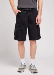 MESKIE SZORTY LEE WYOMING CARGO BLACK 112333740. Czarne szorty Lee, bez wzorów, z materiału. Za 169.99 zł.