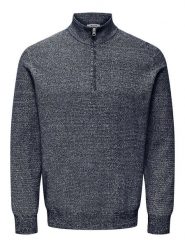ONLY & SONS Sweter "Claus" w kolorze granatowym rozmiar: L. Niebieskie swetry nierozpinane Only & Sons, l, bez wzorów, ze splotem, bez kołnierzyka, bez ramiączek. Za 118.56 zł.