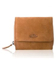 SPARWELL Skórzany portfel "Lyndsey" w kolorze jasnobrązowym - 12 x 10 x 3,5 cm rozmiar: onesize. Brązowe portfele SPARWELL, bez wzorów, z materiału. Za 97.51 zł.