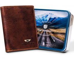 Portfel skórzany Peterson PTN WL-0904-COM brązowy. Brązowe portfele Peterson, bez wzorów. Za 56.00 zł.