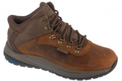 Buty trekkingowe męskie, Slip-Ins: Meroe - Pikeman. Brązowe trekkingi Skechers, bez wzorów, z materiału, bez zapięcia. Za 529.99 zł.