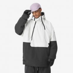 Kurtka narciarska i snowboardowa męska Quechua Anorak 500 oversize. Białe bielizna termoaktywna QUECHUA, na zimę, l, bez wzorów, z materiału, bez ramiączek, narciarskie. Za 399.99 zł.