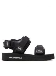 KARL LAGERFELD Sandały KL70510 Czarny. Czarne sandały KARL LAGERFELD, z materiału, bez zapięcia. Za 652.99 zł.