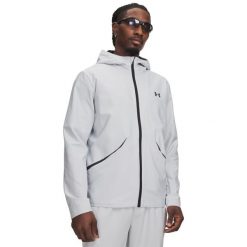 Kurtka męska Under Armour Unstoppable Woven Jacket 6014621. Czarne kurtki Under Armour, m, bez wzorów, z elastanu, z kapturem. Za 494.85 zł.