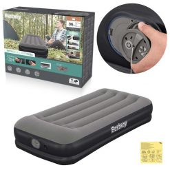 Materac dmuchany Bestway jednoosobowy łóżko do spania z pompką USB. Szare piżamy Bestway, m, bez wzorów, z materiału, bez ramiączek. Za 129.99 zł.