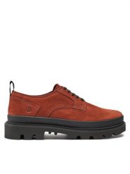 Clarks Półbuty Badell Lace 26178239 Pomarańczowy. Brązowe eleganckie półbuty Clarks, bez wzorów, z nubiku, bez obcasa, bez zapięcia. Za 599.99 zł.