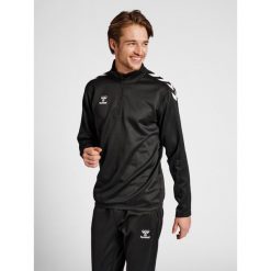 Bluza piłkarska męska Hummel Core XK Half Zip Poly Sweat. Czarne bluzy Hummel, m, bez wzorów, bez kaptura. Za 161.00 zł.