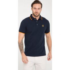 Koszulka polo "Radius" - Regular fit - w kolorze granatowo-pomarańczowym. Koszulki polo marki Sir Raymond Taylor, z haftami, z bawełny, polo, z krótkim rękawem. W wyprzedaży za 78.95 zł.