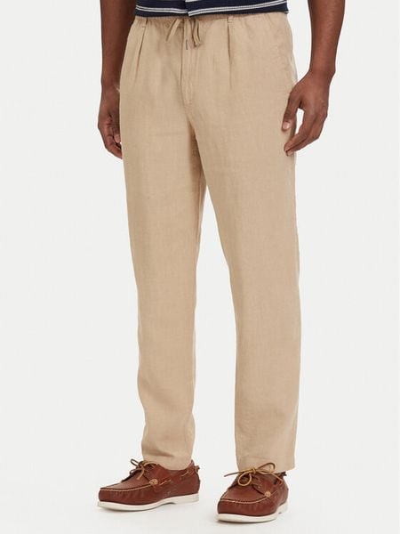Polo Ralph Lauren Spodnie materiałowe 710940611010 Beżowy jasny Tapered Fit. Brązowe spodnie materiałowe Polo Ralph Lauren, l, bez wzorów, ze lnu. Za 1,103.99 zł.