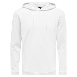 ONLY&SONS Męska bluza Basic Sweat Hood ie Unbrushed Noos White (rozmiar M). Białe bluzy z kapturem Only&Sons, m, bez wzorów, z kapturem. W wyprzedaży za 68.00 zł.