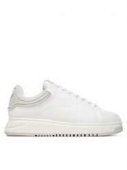 Emporio Armani Sneakersy EM003663 AF18212 Biały. Białe buty sportowe casual Emporio Armani, bez wzorów, ze skóry, bez zapięcia. Za 1,359.00 zł.