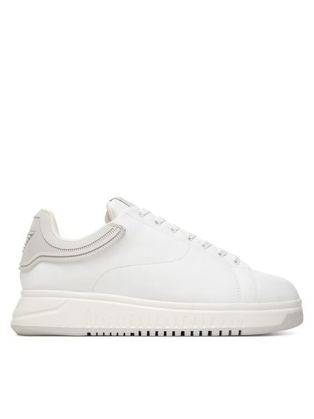 Emporio Armani Sneakersy EM003663 AF18212 Biały. Białe buty sportowe casual Emporio Armani, bez wzorów, ze skóry, bez zapięcia. Za 1,359.00 zł.