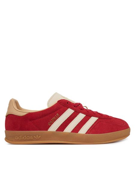 Adidas Sneakersy Gazelle Indoor KI2251 Czerwony. Czerwone buty sportowe casual Adidas, bez wzorów, ze skóry, bez zapięcia. Za 529.99 zł.