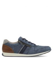Rieker Półbuty 11926-14 Niebieski. Niebieskie buty sportowe casual Rieker, bez wzorów, ze skóry, bez obcasa, bez zapięcia. Za 369.99 zł.