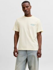 Jack & Jones Koszulka "Riviera" w kolorze kremowym rozmiar: M. Brązowe bezrękawniki Jack & Jones, m, bez wzorów, z bawełny, bez kołnierzyka, bez ramiączek. Za 66.47 zł.