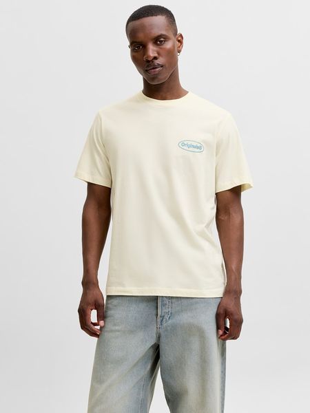 Jack & Jones Koszulka "Riviera" w kolorze kremowym rozmiar: M. Brązowe bezrękawniki Jack & Jones, m, bez wzorów, z bawełny, bez kołnierzyka, bez ramiączek. Za 66.47 zł.