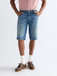 MESKIE SZORTY WRANGLER COLTON SHORTS HARBOR BLUE 112378707. Niebieskie szorty Wrangler, bez wzorów, z jeansu. Za 149.99 zł.