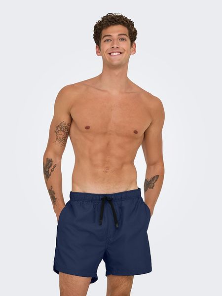 ONLY & SONS Szorty kąpielowe "Onsbasile" w kolorze granatowym rozmiar: XXL. Niebieskie kąpielówki Only & Sons, xxl, bez wzorów. Za 65.54 zł.