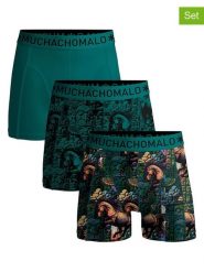 Muchachomalo Bokserki (3 pary) w kolorze zielonym ze wzorem rozmiar: M. Zielone bokserki MUCHACHOMALO, m, bez wzorów. Za 139.95 zł.