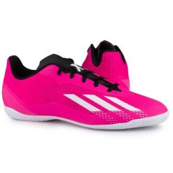 Buty męskie do piłki noznej Adidas X SPEEDPORTAL.4 IN. Białe buty do biegania Adidas, bez wzorów, bez zapięcia, do piłki nożnej. Za 245.10 zł.