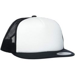 Czapka Piankowa Trucker. Białe czapki z daszkiem FLEXFIT, bez wzorów, z materiału. Za 49.99 zł.