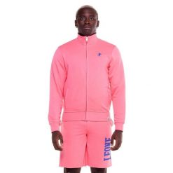 Męska bluza z zamkiem błyskawicznym na całej długości i odważnym kolorze. Brązowe bluzy LEONE 1947 APPAREL, l, bez wzorów, z tkaniny, bez kaptura. Za 178.93 zł.