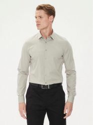 Calvin Klein Koszula K10K108229 Szary Slim Fit. Szare koszule CALVIN KLEIN, m, bez wzorów, z bawełny, bez kołnierzyka, bez ramiączek. Za 219.99 zł.