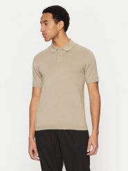 Calvin Klein Polo K10K114476 Beżowy Regular Fit. Brązowe koszulki polo CALVIN KLEIN, m, bez wzorów, z bawełny, bez kołnierzyka, bez ramiączek. Za 239.99 zł.