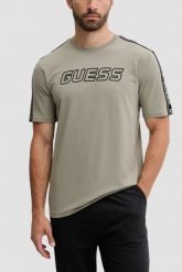 GUESS Zielony męski t-shirt z lampasami na krótki rękaw Arlo, Rozmiar XXL. Zielone t-shirty Guess, m, z aplikacjami, bez kołnierzyka, bez ramiączek. W wyprzedaży za 129.99 zł.