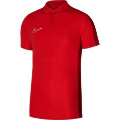 Koszulka sportowa męska Nike Drifit Academy. Czerwone t-shirty sportowe Nike, bez wzorów, z poliesteru, bez ramiączek, do piłki nożnej. Za 181.05 zł.