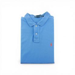 Second life - Męska jasnoniebieska koszulka polo z krótkim rękawem - Stan dobry. Niebieskie koszulki polo RALPH LAUREN, m, bez wzorów, bez kołnierzyka, bez ramiączek, na golfa. Za 106.46 zł.