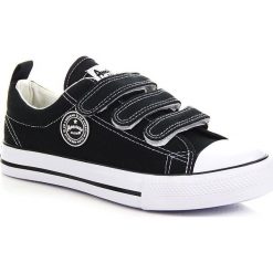 Czarne tenisówki męskie na rzepy American Club - czarny. Czarne trampki American CLUB, bez wzorów. Za 49.99 zł.