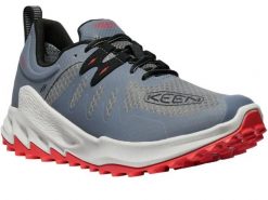 Keen Zionic WP M męskie buty outdoor niskie steel grey/poppy red. Niebieskie trekkingi 909, bez wzorów, z meshu, bez zapięcia. Za 567.99 zł.