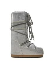 Moon Boot Śniegowce Icon Glitter 80D1402850 Srebrny. Szare śniegowce Moon Boot, ze skóry, bez zapięcia. Za 779.99 zł.