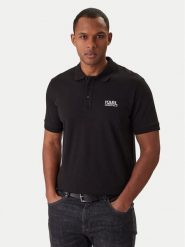 KARL LAGERFELD Polo 745780 561235 Czarny Regular Fit. Czarne koszulki polo KARL LAGERFELD, m, bez wzorów, z bawełny, bez kołnierzyka, bez ramiączek. Za 309.99 zł.
