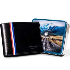 Portfel męski Peterson PTN 22305-VT-A czarny. Czarne portfele Peterson, bez wzorów, z materiału. Za 169.99 zł.