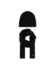 Lacoste Zestaw szalik i czapka RB5385 Czarny. Czarne czapki zimowe LACOSTE, bez wzorów, z wełny. Za 549.99 zł.