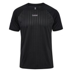 Koszulka Hummel Pulse Stripe. Czarne t-shirty sportowe Hummel, bez wzorów, bez ramiączek, do piłki nożnej. Za 193.50 zł.
