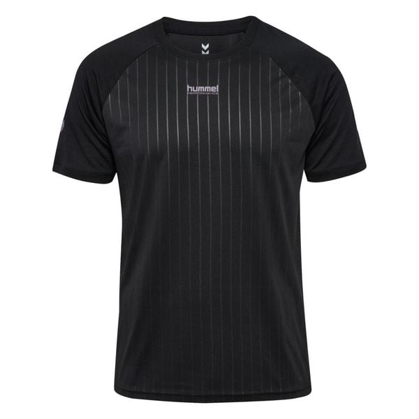 Koszulka Hummel Pulse Stripe. Czarne t-shirty sportowe Hummel, bez wzorów, bez ramiączek, do piłki nożnej. Za 214.50 zł.